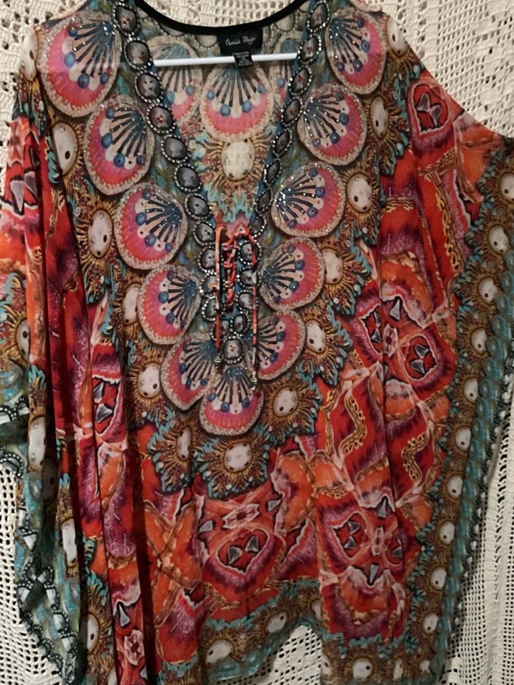 Charlie Paige Boho bohemian hippie kaftan top One Size